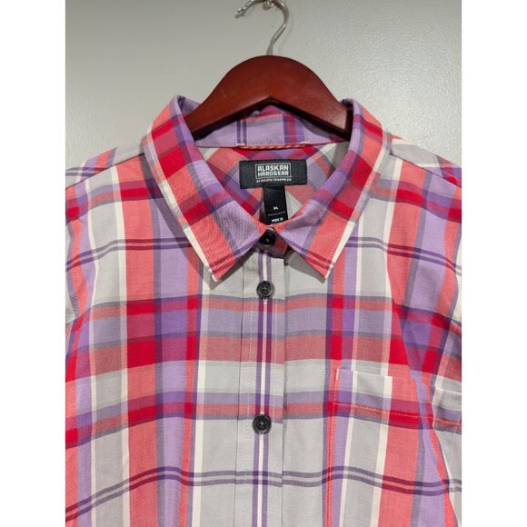 Alaskan Hardgear Duluth Trading Co Women's Plaid Short-Sleeved Shirt Dress Sz XL - Picture 10 of 16